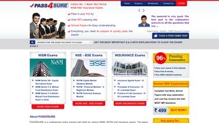 Pass4sure.in: Question Bank for NCFM Test, NISM Exam & BSE Exam