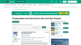 Transportation fom Sao Paulo to San Jose Dos Campos - State of Sao ...