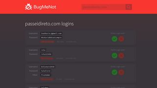 passeidireto.com passwords - BugMeNot