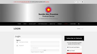 Login - Inside the Passion - Inside the Passion Podcast Series