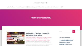 PassionHD Daily Updated Daily Free Premium Accounts