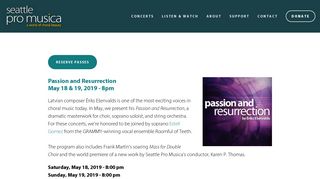 Passion and Resurrection — Seattle Pro Musica