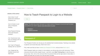 How to Teach Passpack to Login to a Website – Passpack Support
