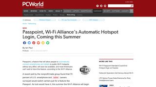 Passpoint, Wi-Fi Alliance's Automatic Hotspot Login, Coming this ...