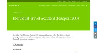 Individual Travel Accident Insurance in the US from Chubb Accident ...