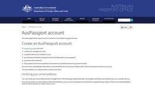 AusPassport account | Australian Passport Office