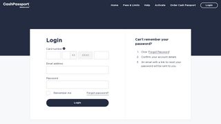 Login to Your Cash Passport Platinum - Travel Money Card