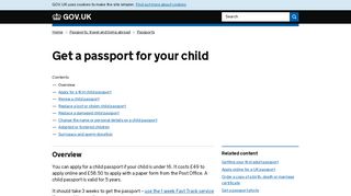 Get a passport for your child - GOV.UK