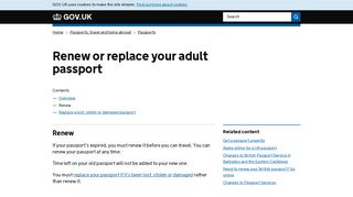 Renew or replace your adult passport: Renew - GOV.UK