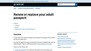 Renew or replace your adult passport - GOV.UK