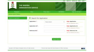 Application Payment Status - The Nigeria Immigration Service
