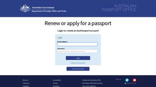Login - Australian Passport application - Australian Passport Office