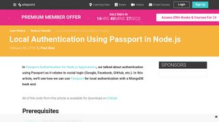 Local Authentication Using Passport in Node.js - SitePoint