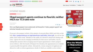 Illegal passport agents continue to flourish; neither MEA nor TCS take ...