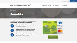Kroger REWARDS World Mastercard® | Rewards Card Benefits