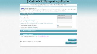 Online Registration Form - NRI Applicants