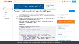 Passport + Node.js / Automatic login after adding user - Stack ...