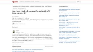 Can I apply for fresh passport for my family of 5 from one user ID ...