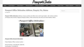 Passport Office Dehradun Address, Enquiry No, Status - PassportIndia ...
