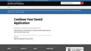 Continue Your Saved Application | New Zealand Passports