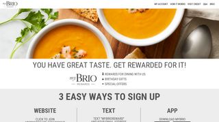 myBRIO Rewards | BRIO Cucina Italiana