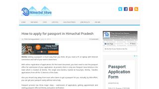 Apply for passport in Himachal Pradesh; documents needed