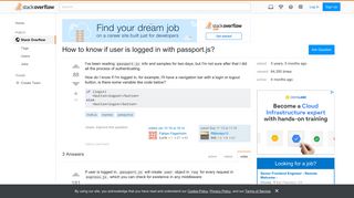 How to know if user is logged in with passport.js? - Stack Overflow