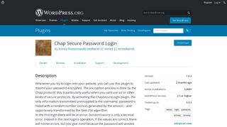 Chap Secure Password Login | WordPress.org
