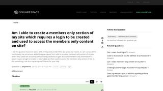 Am I able to create a members only section of my site which ...