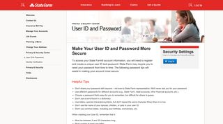 User ID – Password – State Farm®