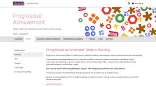 Progressive Achievement Tests in Reading - ACER