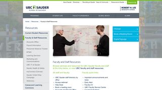 Faculty and Staff Resources | UBC Sauder School of Business ...