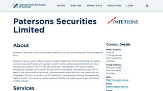 Patersons Securities Limited - National Stock Exchange of Australia