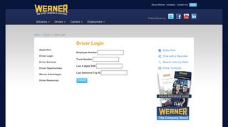 Driver Login - Werner Enterprises