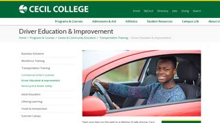 Driver Education & Improvement — Cecil College