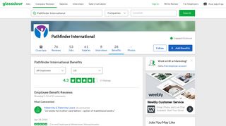 Pathfinder International Employee Benefits and Perks | Glassdoor