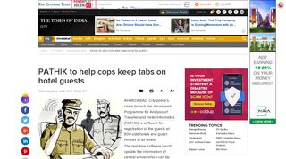 PATHIK to help cops keep tabs on hotel guests | Ahmedabad News ...