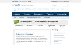 PDE Registration | Professional Development Education | CCSD