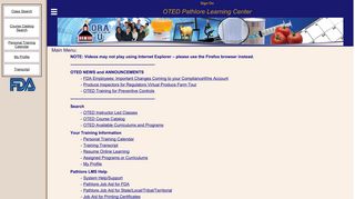 OTED Pathlore LMS - Learning Center - FDA