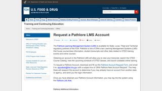 ORAU > Request a Pathlore LMS Account - FDA