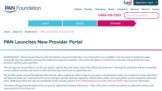 PAN Foundation - PAN Launches New Provider Portal