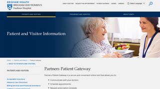 Partners Patient Gateway - Brigham and Women's Faulkner Hospital