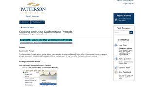 Creating and Using Customizable Prompts - Patterson - Service
