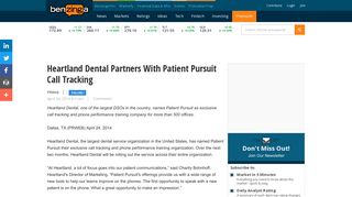 Heartland Dental Partners With Patient Pursuit Call Tracking | Benzinga