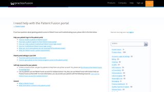 I need help with the Patient Fusion portal – Knowledge Base