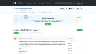 Login with Patreon logic · Issue #1 · Patreon/patreon-wordpress · GitHub
