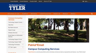 Patriot Email | Campus Computing Services | UT Tyler Email Login
