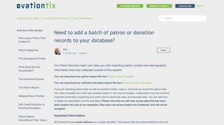 Need to add a batch of patron or donation records to your database ...