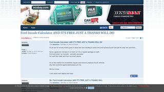 Ford Incode Calculator AND IT'S FREE JUST A THANKS WILL DO : Immo ...