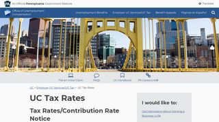 UC Tax Rates - Unemployment Compensation - PA.gov